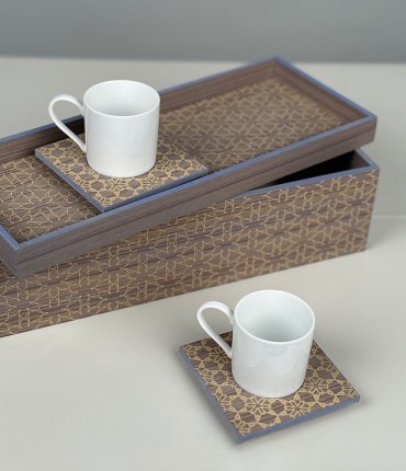 TURKISH COFFEE SET OF 2 - ISLAMIC YELLOW 