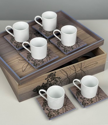 TURKISH COFFEE SET OF 6 - BLACK 