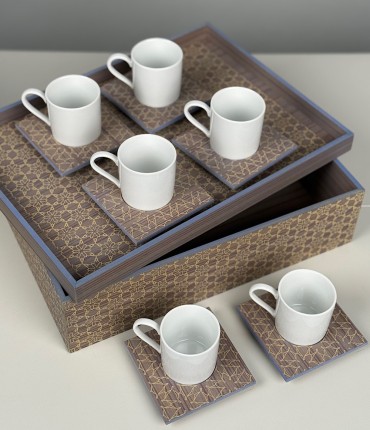 TURKISH COFFEE SET OF 6 - ISLAMIC YELLOW 