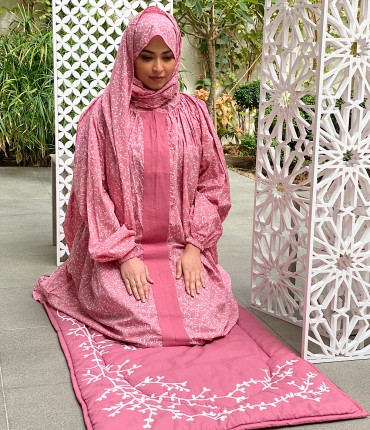 SCARF PRAYER SET - LEAFS - PINK 