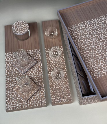 TEA & ARABIC COFFEE SET - WHITE FLOWER 